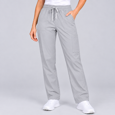 Halcyra Light Grey Scrub Jogger Pants