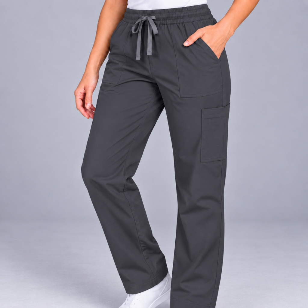 Halcyra Dark Grey Scrub Jogger Pants
