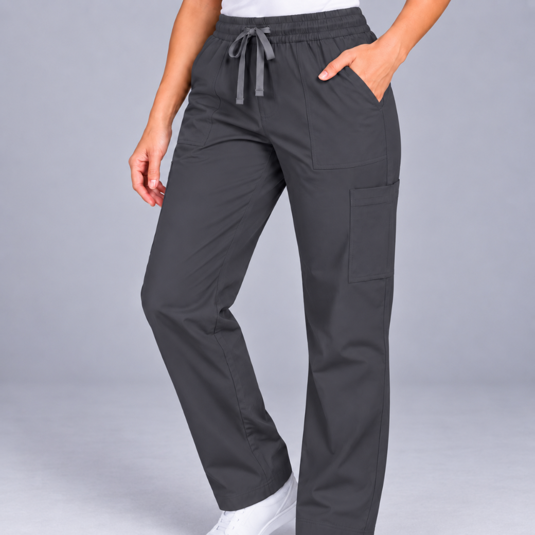 Halcyra Dark Grey Scrub Jogger Pants
