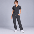 Halcyra Dark Grey Scrub Jogger Pants