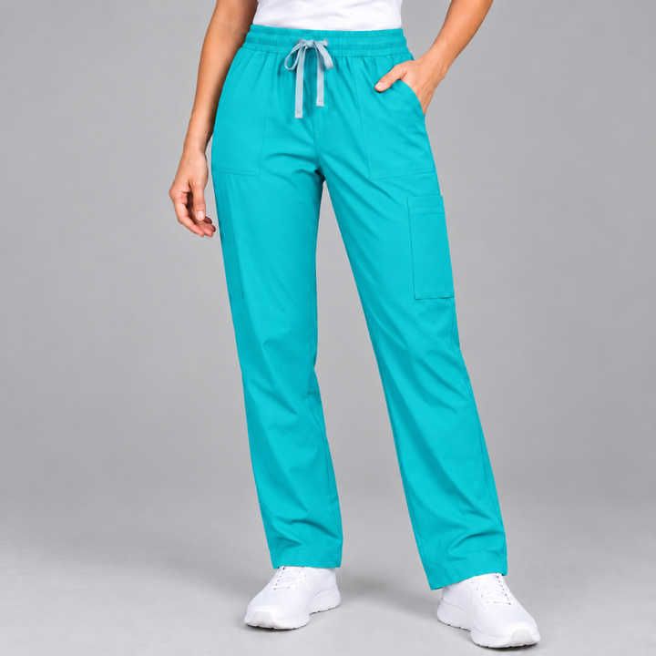 Halcyra Turquoise Scrub Jogger Pants