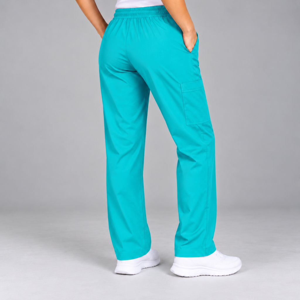 Halcyra Turquoise Scrub Jogger Pants
