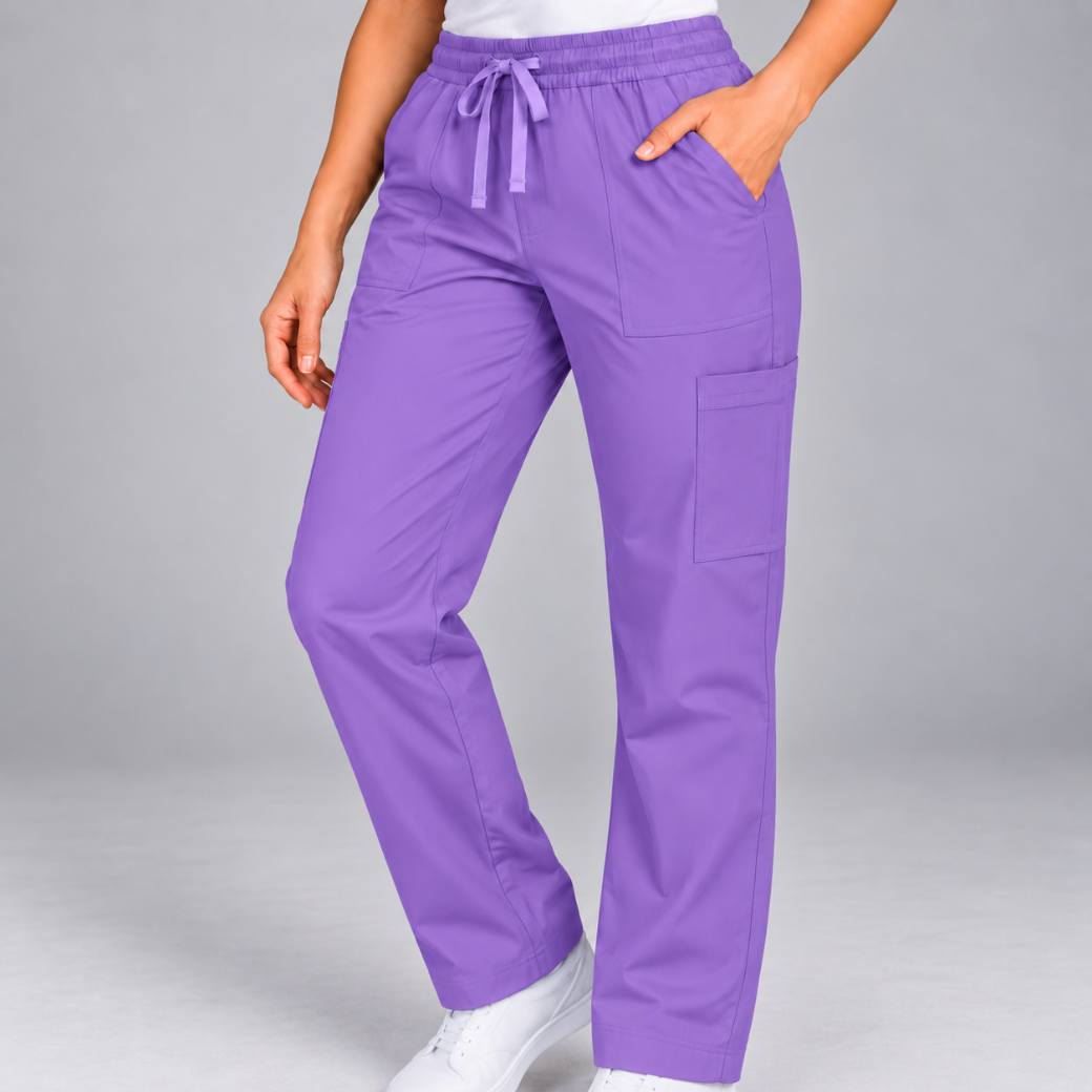 Halcyra Purple Scrub Jogger Pants