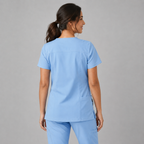 Halcyra Light Blue V-Neck Scrub Top