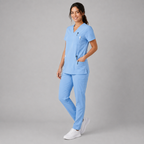 Halcyra Light Blue V-Neck Scrub Top
