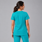 Halcyra Turquoise V-Neck Scrub Top