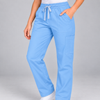 Halcyra Light Blue Scrub Jogger Pants