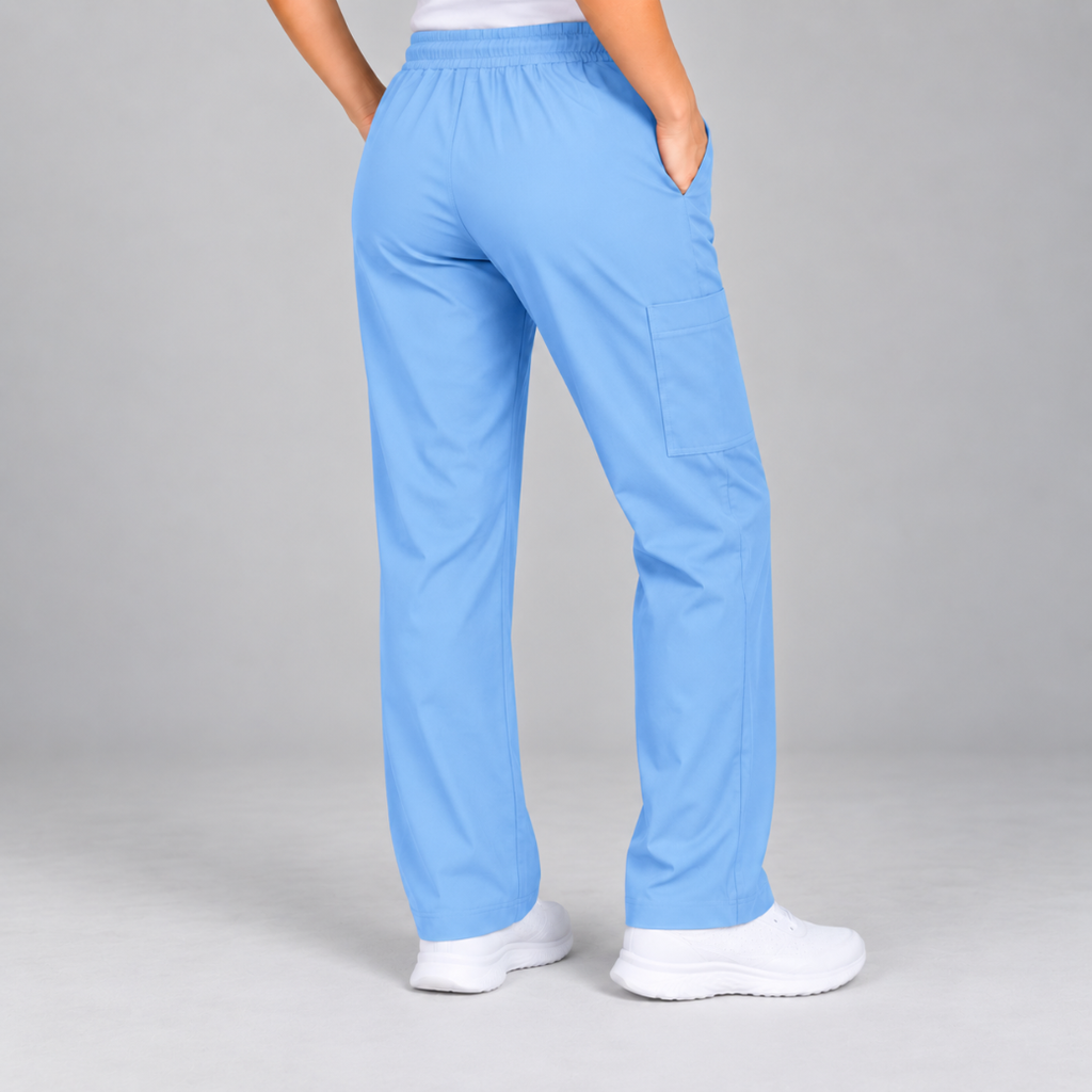 Halcyra Light Blue Scrub Jogger Pants