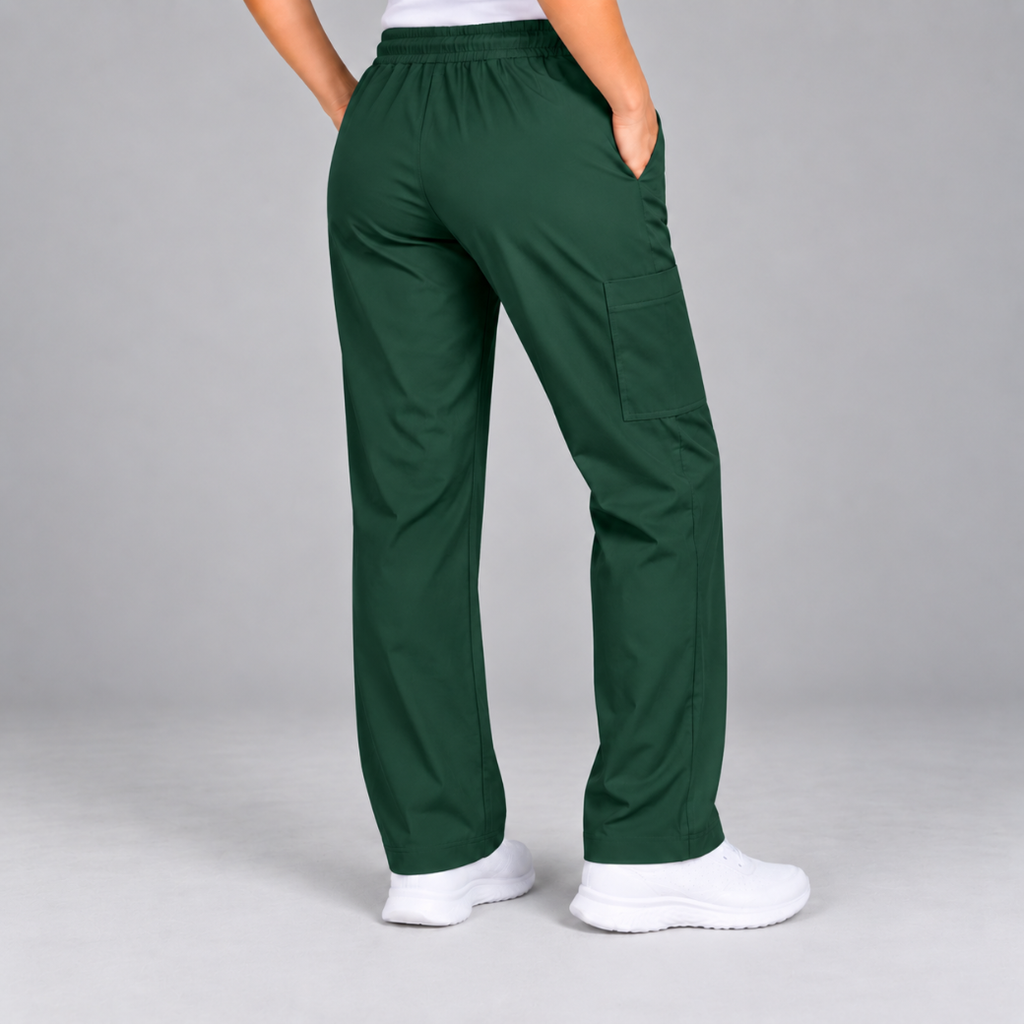 Halcyra Dark Green Scrub Jogger Pants