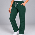 Halcyra Dark Green Scrub Jogger Pants