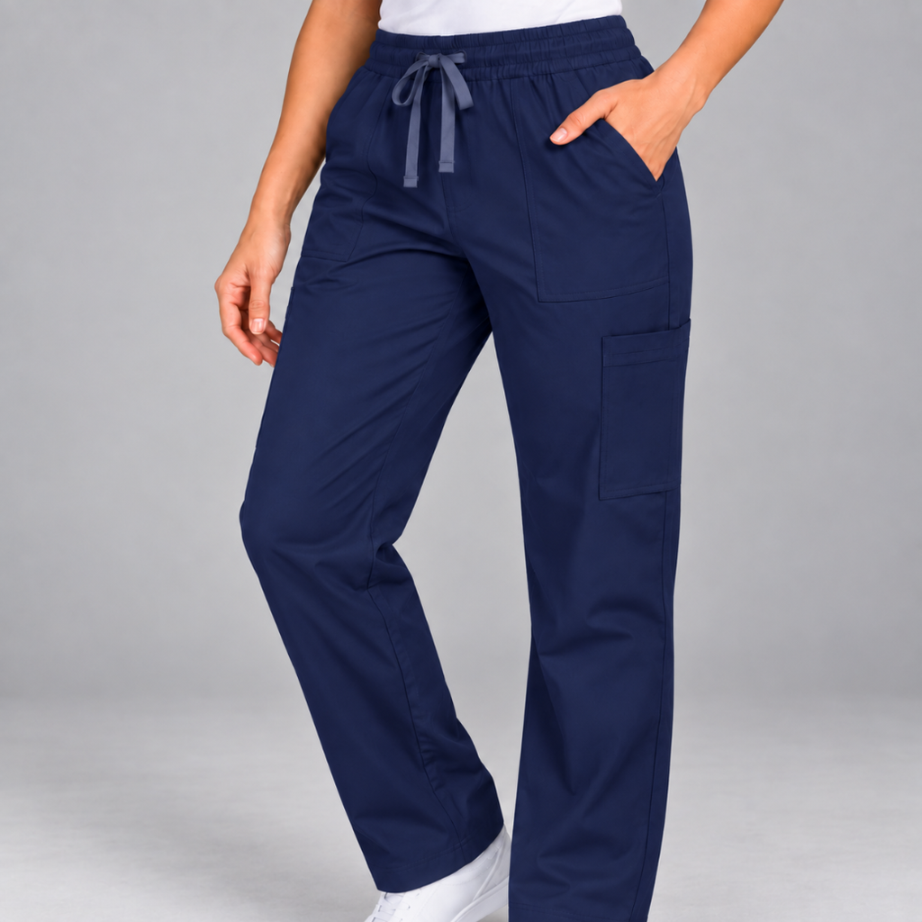 Halcyra Navy Scrub Jogger Pants