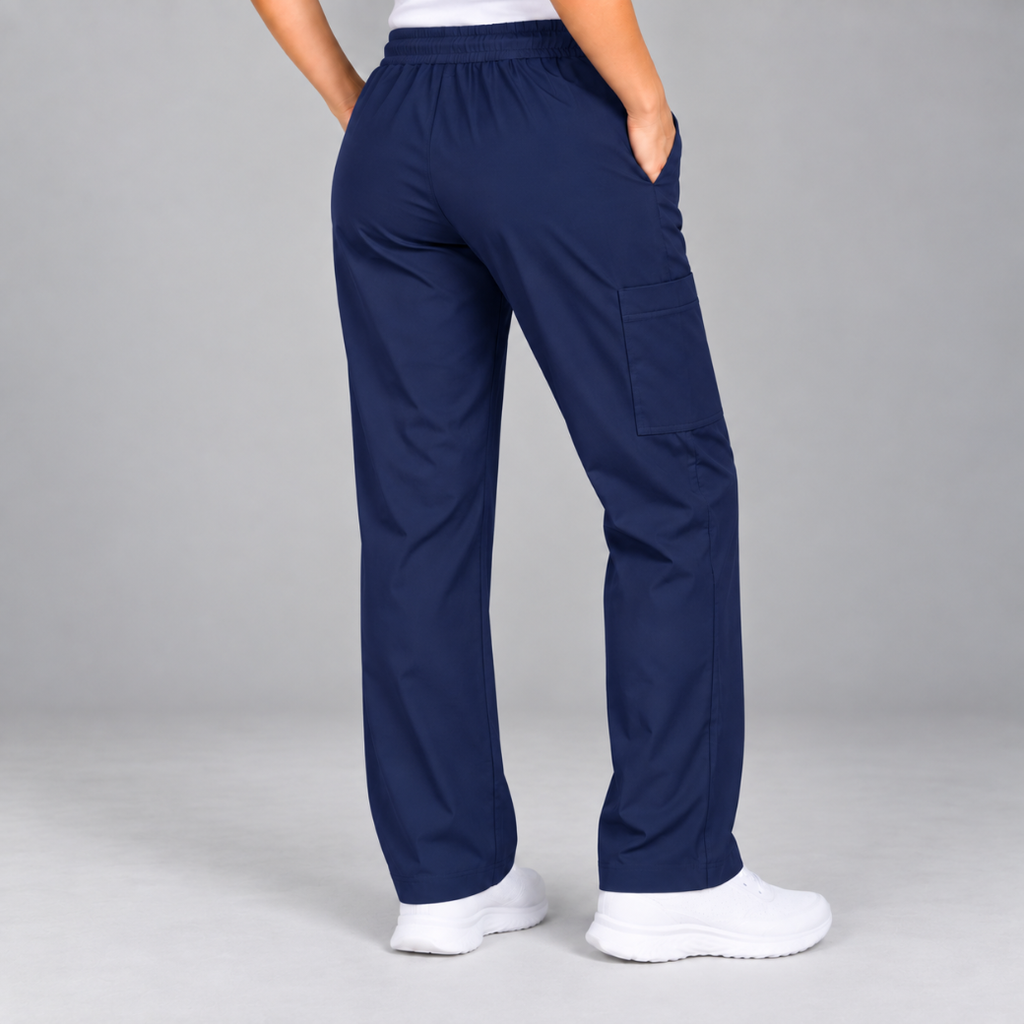 Halcyra Navy Scrub Jogger Pants