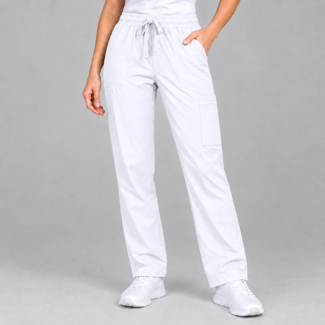Halcyra White Scrub Jogger Pants