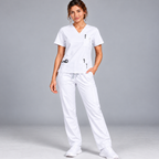 Halcyra White Scrub Jogger Pants