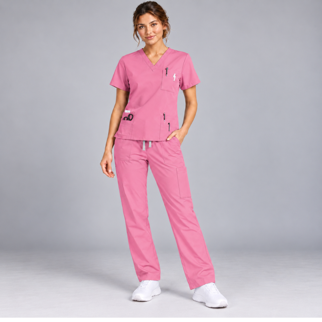 Halcyra Pink Scrub Jogger Pants