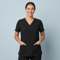 Halcyra Navy V-Neck Scrub Top